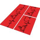Tapete de Cozinha Coffee Lovers 120x34 + 2 Capachos 60x34 Antiderrapante