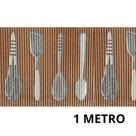 Tapete De Cozinha Colher Utensilios Marrom Antiderrapante 43cm Duna Soft Liso Prático Banheiro