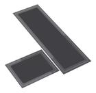 Tapete De Cozinha Conjunto Jogo Passadeira Antiderrapante 2 Peças Cor Cinza Liso