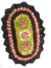 Tapete de crochê Artesanal Preto e amarelo com flor