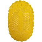 Tapete De Crochê Barbante Oval 73Cm Amarelo