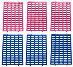 Tapete de descanso para coelhos para gaiolas de arame, pacote com 6 rosa e azul