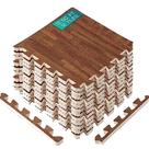 Tapete de exercícios Yes4All Wood Grain Puzzle de 12 pés quadrados com borda