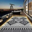 Tapete de exterior DiiKoo 183x274cm Impermeável LED Lights Boho Tapete de exterior DiiKoo 183x274cm Impermeável LED Lights Boho