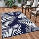 Tapete de exterior GENIMO 91x152 cm Impermeável Reversível Azul Marinho e Branco