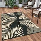 Tapete de exterior GENIMO 91x152cm Impermeável Reversível Preto Bege