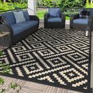 Tapete de exterior GENIMO impermeável reversível 150x240cm preto/bege