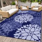 Tapete de exterior LuxStep impermeável reversível azul 150x240cm