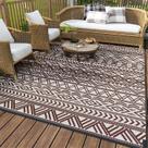 Tapete de exterior MontVoo impermeável 180x270cm reversível bege