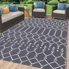Tapete de exterior Smiry 152x244cm impermeável reversível cinza