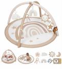 Tapete de ginástica Baby Play Little Dove Tummy Time com 7 brinquedos marrons