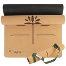 Tapete de ioga YOGAYO Premium Cork com base de borracha natural de 5 mm de espessura