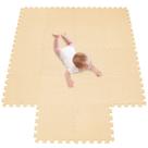 Tapete de jogo de espuma meiqicool Thick Soft EVA interlocking bege 18 unidades