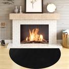 Tapete de lareira Protalwell 102x61 cm Tapete à prova de fogo preto