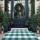 Tapete de Natal ao ar livre CAINANEL Buffalo Plaid Cotton Tapete de Natal ao ar livre CAINANEL Buffalo Plaid Cotton