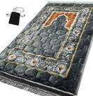 Tapete de oração Islamika 120x80 cm acolchoado grosso cinza