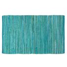 Tapete de pano Chindi de algodão Ramanta Home azul-petróleo 91x152 cm