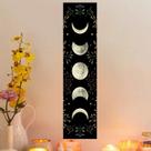 Tapete de Parede Fases da Lua Estilo Vintage Tapeçaria Decoração de Luxo Luar Místico