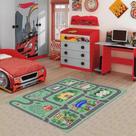 Tapete de Pista Ilustrado Carrinho Corrida 70x100cm