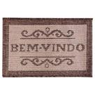 Tapete de Porta Bem Vindo 40x60 Sisal Antiderrapante Bege e Marrom - Casavest