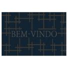Tapete de Porta "Bem-Vindo" Domani Cross 40x60 cm Azul com Grafite Tapete de Porta "Bem-Vindo" Domani Cross 40x60 cm Azul com Grafite
