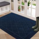 Tapete de Porta BEQHAUSE 81 x 122 cm Antiderrapante Azul-Marinho