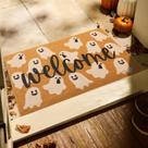 Tapete de porta de Halloween TYUU Spooky Ghost Welcome 43x76cm