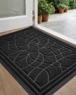 Tapete de porta DEXI Front Entrada Heavy Duty, antiderrapante, 90x60cm, preto