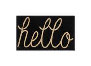 Tapete de porta FIRST CONCEPT Hello Black Coir 46x76 cm