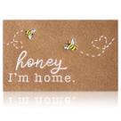 Tapete de porta HLFMVWE Bee Tapetes de boas-vindas marrons Porta frontal Entrada interna e externa Honey I'm Home Tapetes de cozinha Capacho de entrada externo, antiderrapante, durável, traseiro de borracha, tapete de fazenda engraçado
