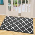 Tapete de porta interno Finchitty antiderrapante absorvente 60x90cm preto