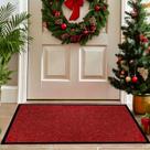 Tapete de porta LuxuRux Listrado Vermelho Christmas Heavy Duty 60x40cm