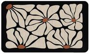 Tapete de porta QGFM Boho Bege e Preto Floral 43x76cm