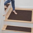 Tapete de pouso para escadas MBIGM 76x76 cm, marrom antiderrapante