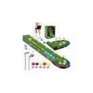Tapete de Putting de Golf TERRAMUS con Agujeros Iluminados por LED y 2 Palos