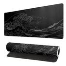 Tapete de Rato Brecoy Japanese Sea Wave Anime Preto 80x30cm