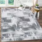 Tapete de Sala ou Quarto Moderno Pixel 2,00 x 3,00 Antiderrapante Grande Cor Cinza