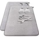 Tapete de secagem de pratos Baaxxango Microfiber 60x43cm Absorvente Cinza