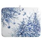 Tapete de secagem de pratos Wnoesat 46x61 cm Azul Branco Natal