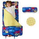 Tapete de Soneca Infantil Enrolado com Travesseiro Removível - Design de Algas