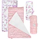 Tapete de soneca infantil, pacote com 2 unidades, Moonsea Pink Star Floral Soft Tapete de soneca infantil, pacote com 2 unidades, Moonsea Pink Star Floral Soft