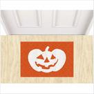 Tapete decoração de halloween abóbora cor laranja. porta