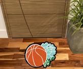 Tapete decorativo bola de basketball e flor decoração de quartos salas e varandas grande.