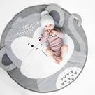 Tapete Decorativo Infantil Redondo 90cm Macaquinho Em Algodão Extra Macio Diversos Cômodos