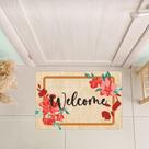 Tapete Decorativo para Porta Welcome Flores - 40x60cm