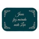 Tapete Decorativo Verde Jesus Faz Morada Neste Lar 34x60 cm Tapete Decorativo Verde Jesus Faz Morada Neste Lar 34x60 cm