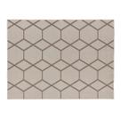 Tapete Desenhado Hexagonal Bege