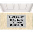 Tapete divertido não se preocupe com a fumaça fundo prata, medida porta