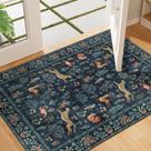 Tapete DUKINO 2x3 lavável para animais de entrada, antiderrapante, azul marinho