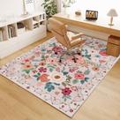 Tapete DUKINO Floral 120x180cm bege para quarto, sala de estar